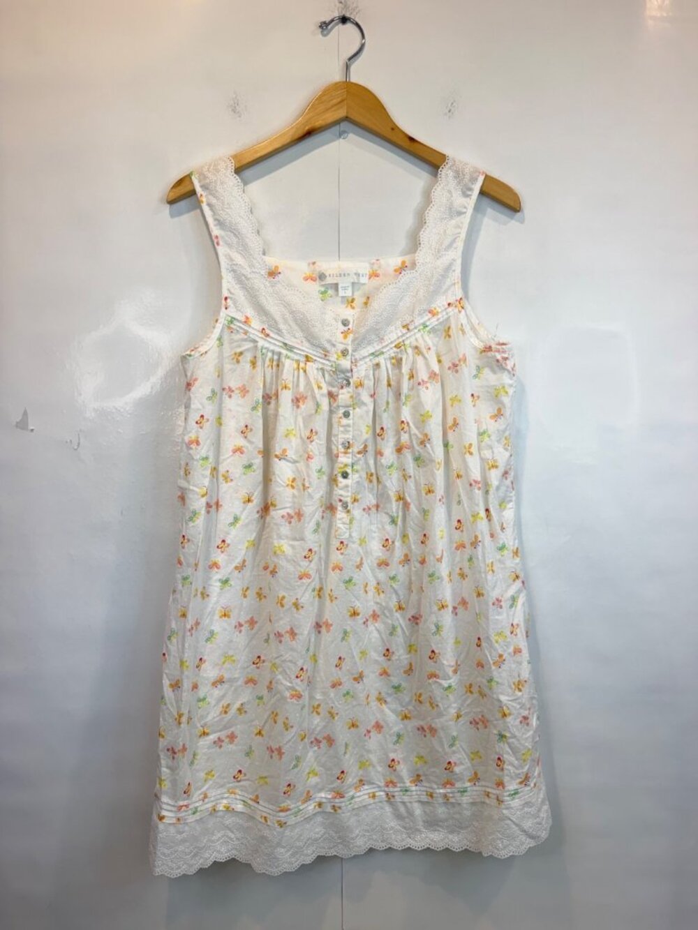 Eileen West Women's Sleeveless Short Nightgown Dress Size Large Butterflies